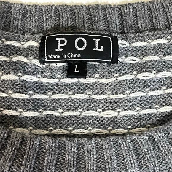 Totally 80’s Vintage Style POL Gray & White Reindeer Snowflake Sweater Women’s L - Picture 2 of 6